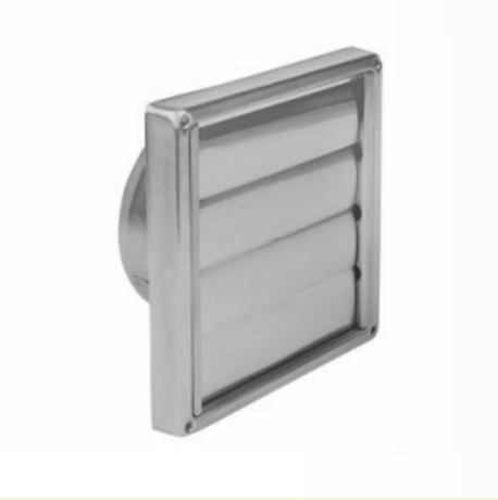 ROZETA STENSKA ZUNANJA INOX, 125 mm Z ŽALUZIJAMI