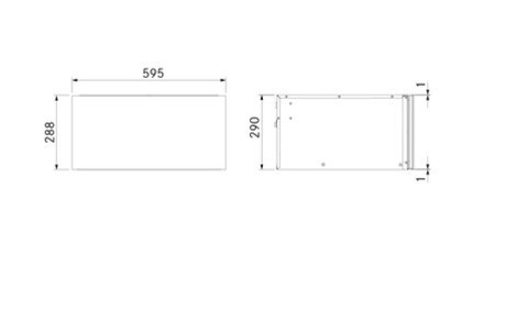 MSS290 BORA MULTIPURPOSE DRAWER 290mm with glass 