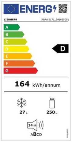 IRBAd5171-001 Peak BioFresh LIEBHERR Vgradni hladilnik z BioFresh Professional in AutoDoor