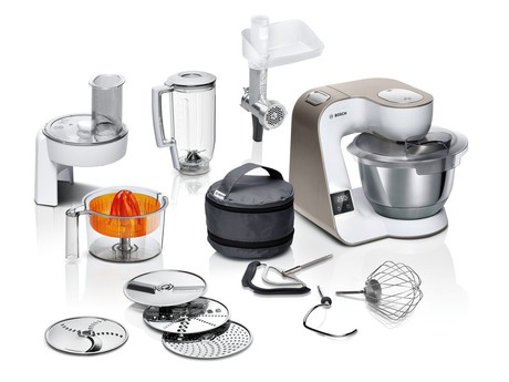 MUM5XW40 BOSCH Serie 4, Kuhinjski robot s tehtnico, MUM 5, 1000 W, Bela, Šampanjec