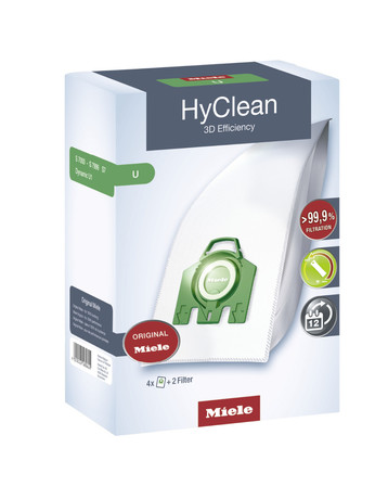 U HyClean 3D MIELE Vrećice za prašinu HyClean 3D Efficiency U za sigurno zatvorenu usisanu prašinu 
