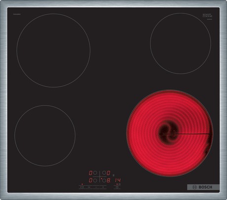 PKE645BB2E BOSCH Serie 4, Glass ceramic hob, 60 cm, Black, surface mounting with frame 