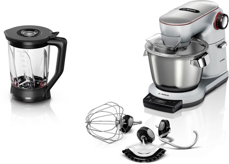 MUM9YX5S12 BOSCH Serie 8, Kuhinjski robot s tehtnico, OptiMUM, 1600 W, Srebrna, Črna