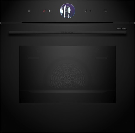 HRG976NB1 ACCENT BOSCH Serie 8, Built-in oven with steam function, 60 x 60 cm, Black 